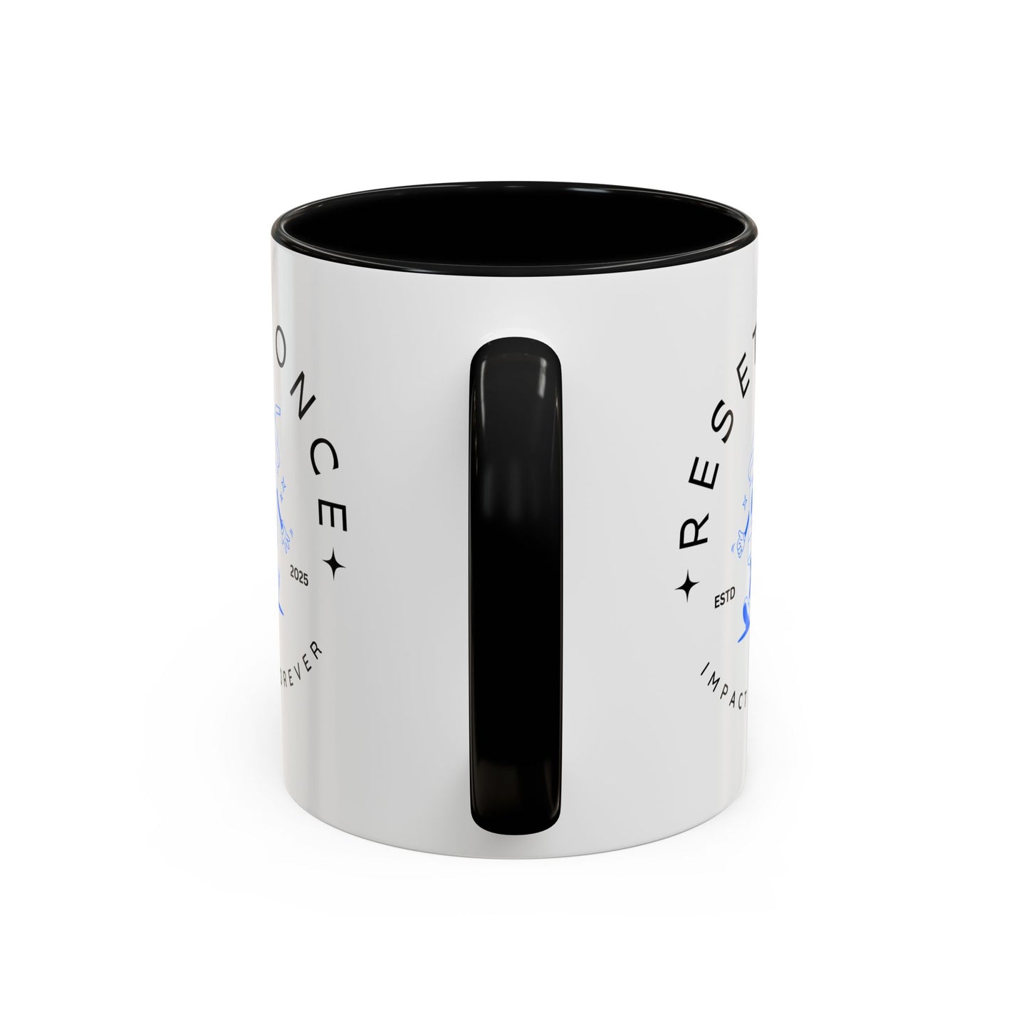 34Resets™ "Reset Once, Impact Forever – EST 2025" Accented Ceramic Mug – Bold Motivational Drinkware