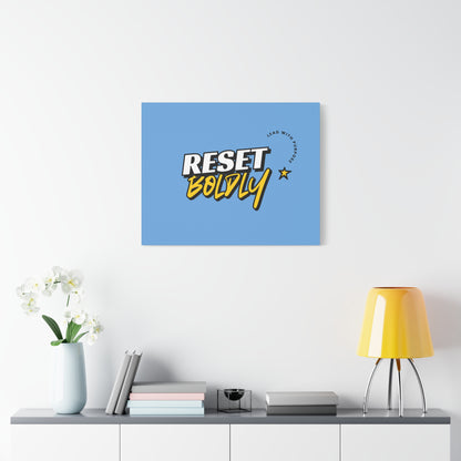 34Resets™ "Reset Boldly. Lead with Purpose." Light Blue Matte Canvas – Transform Your Space with Inspiration