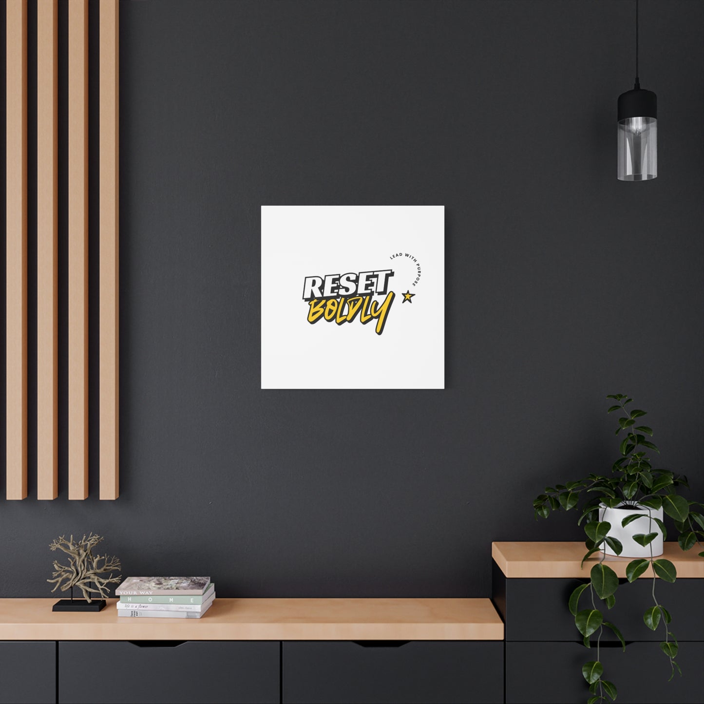 34Resets™ "Reset Boldly. Lead with Purpose." White Matte Canvas – Transform Your Space with Inspiration