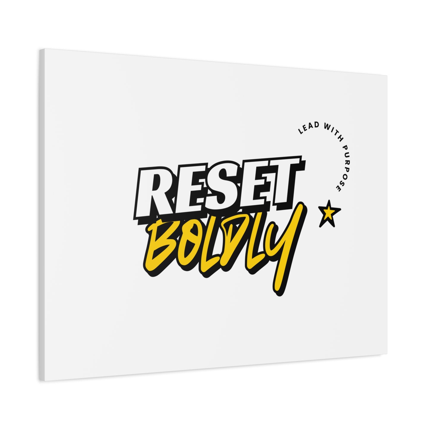 34Resets™ "Reset Boldly. Lead with Purpose." White Matte Canvas – Transform Your Space with Inspiration