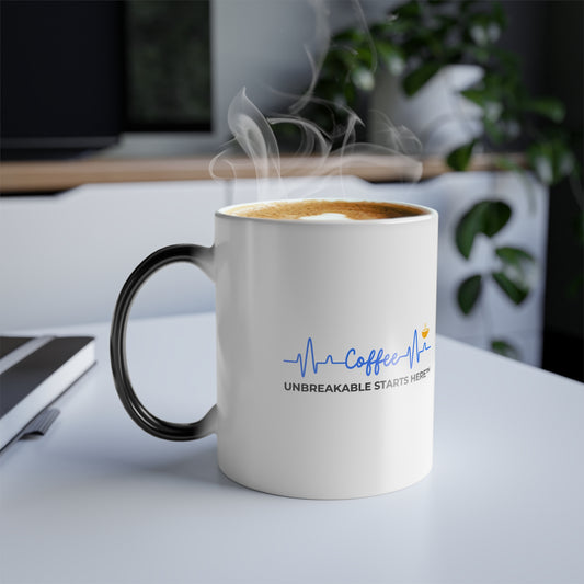 Coffee UNBREAKABLE STARTS HERE™ Heat-Reactive Mug, 11oz || 34Resets™