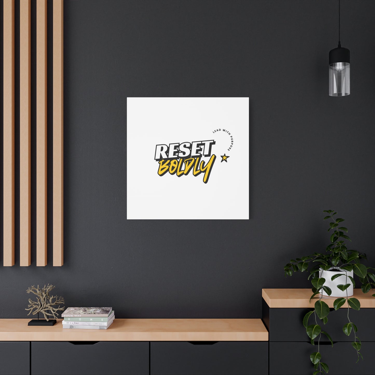 34Resets™ "Reset Boldly. Lead with Purpose." White Matte Canvas – Transform Your Space with Inspiration