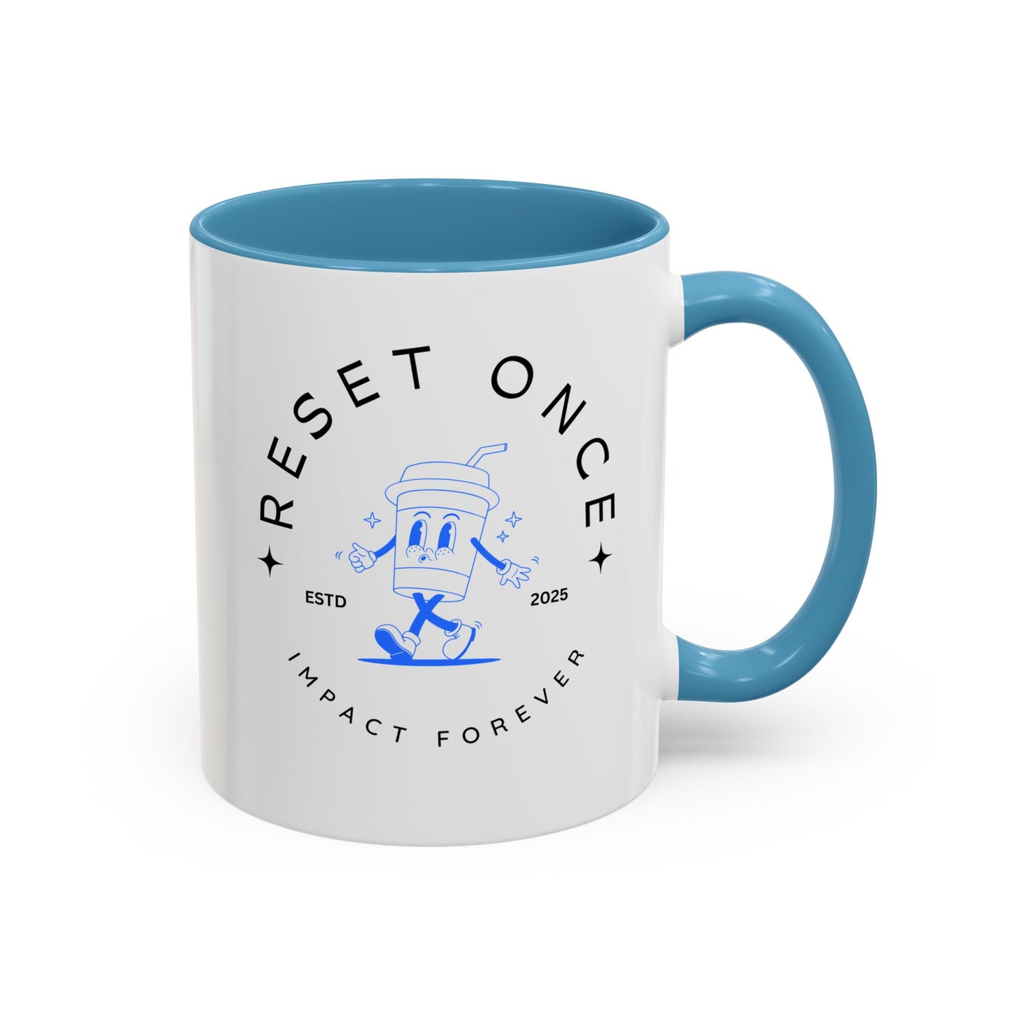 34Resets™ "Reset Once, Impact Forever – EST 2025" Accented Ceramic Mug – Bold Motivational Drinkware