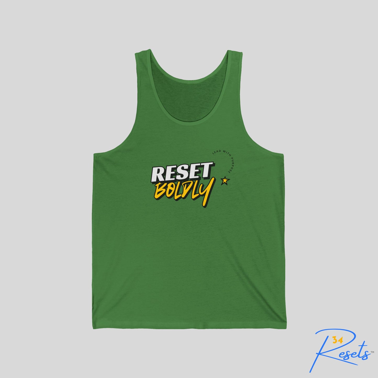 34Resets™ "Reset Boldly. Lead with Purpose." Unisex Tank Top – Motivation in Every Move