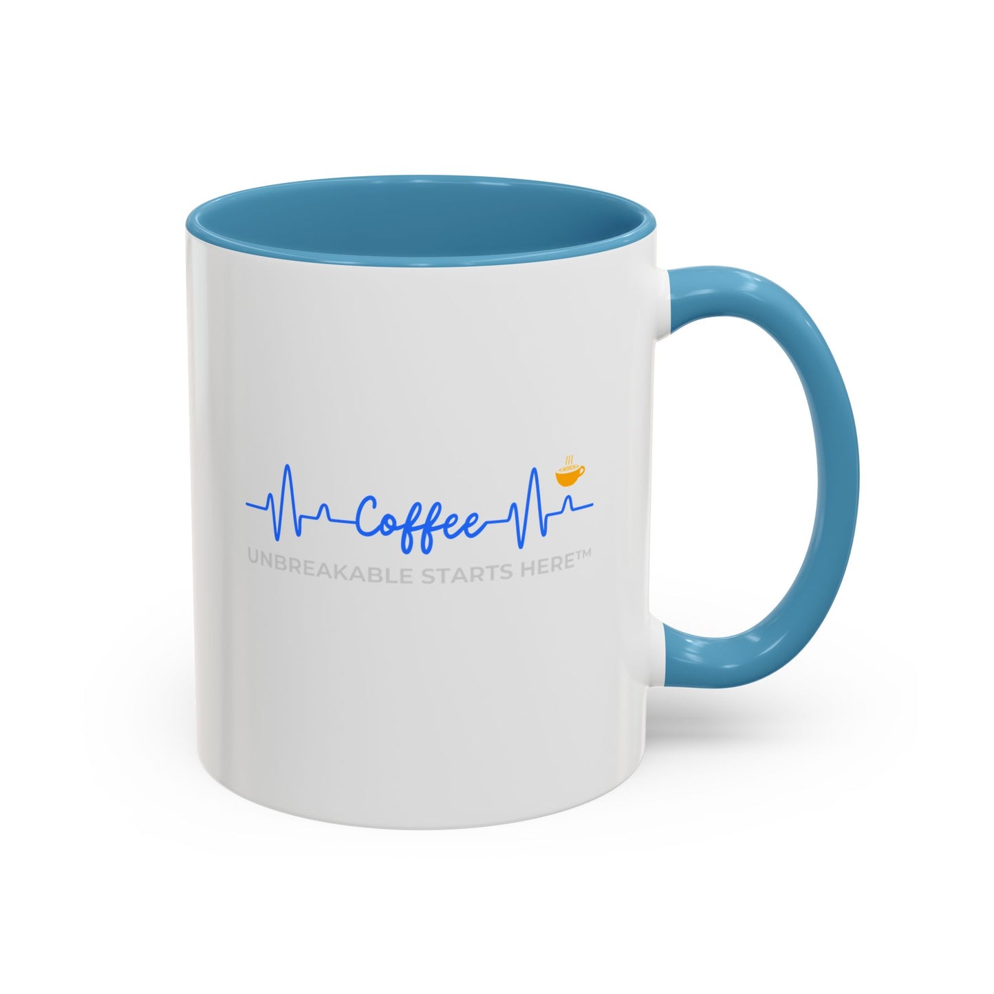 Coffee UNBREAKABLE STARTS HERE™ Accented Ceramic Mug (11, 15oz)  || 34Resets™