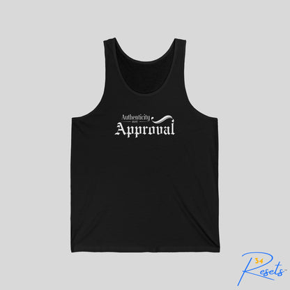 34Resets™ "Authenticity Over Approval" Unisex Tank Top – Lead with Confidence