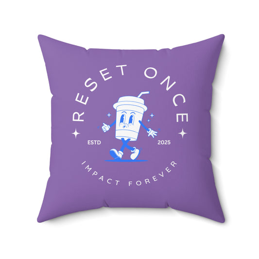 Reset Once, Impact Forever. Light Purple Statement Pillow – Inspirational Home Decor for Resilience & Transformation