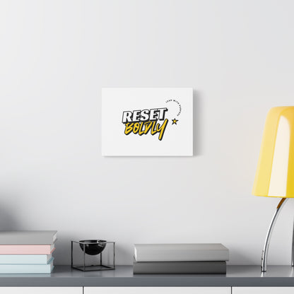 34Resets™ "Reset Boldly. Lead with Purpose." White Matte Canvas – Transform Your Space with Inspiration