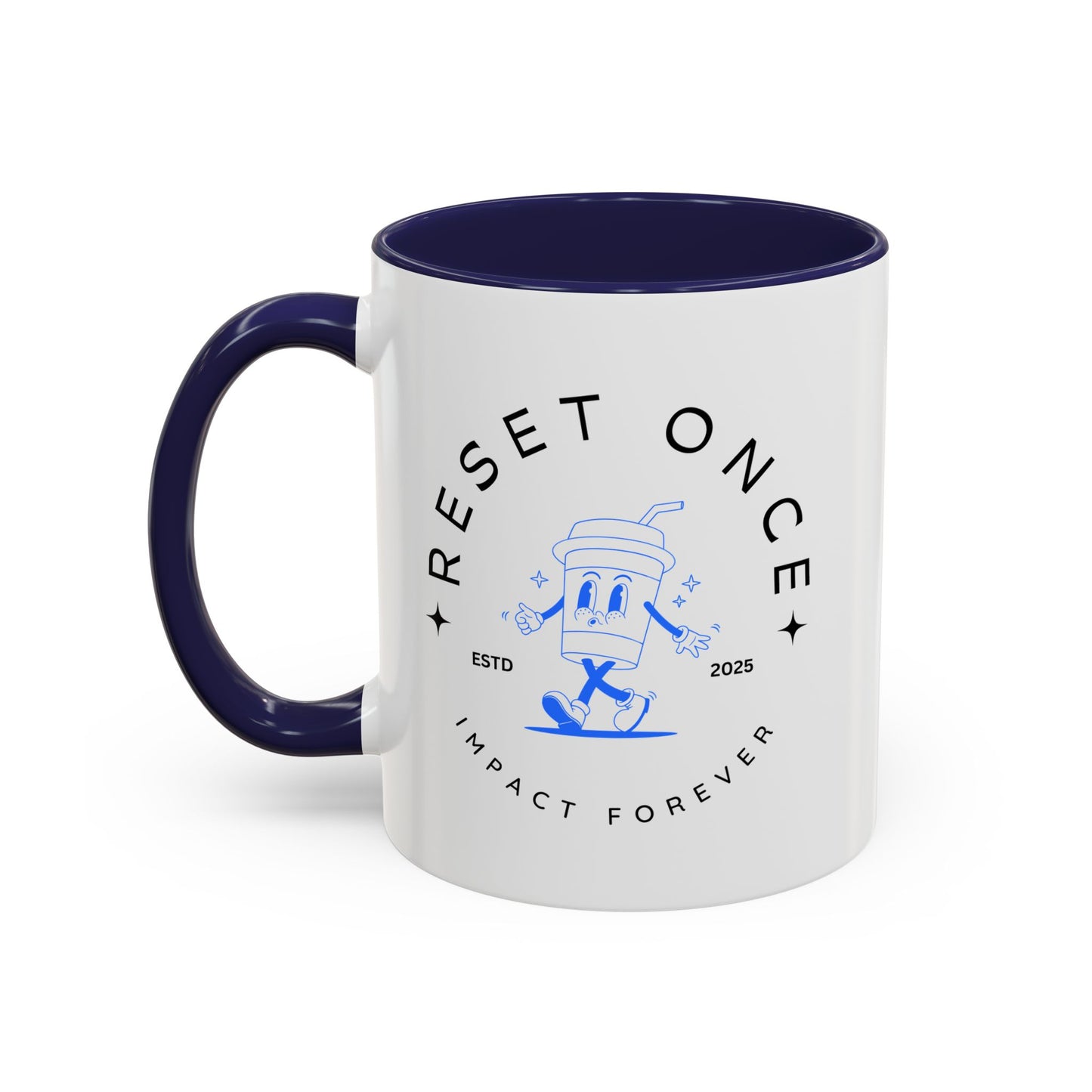 34Resets™ "Reset Once, Impact Forever – EST 2025" Accented Ceramic Mug – Bold Motivational Drinkware