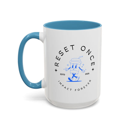 34Resets™ "Reset Once, Impact Forever – EST 2025" Accented Ceramic Mug – Bold Motivational Drinkware