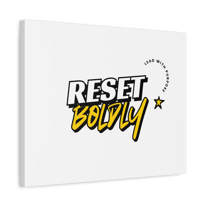 34Resets™ "Reset Boldly. Lead with Purpose." White Matte Canvas – Transform Your Space with Inspiration