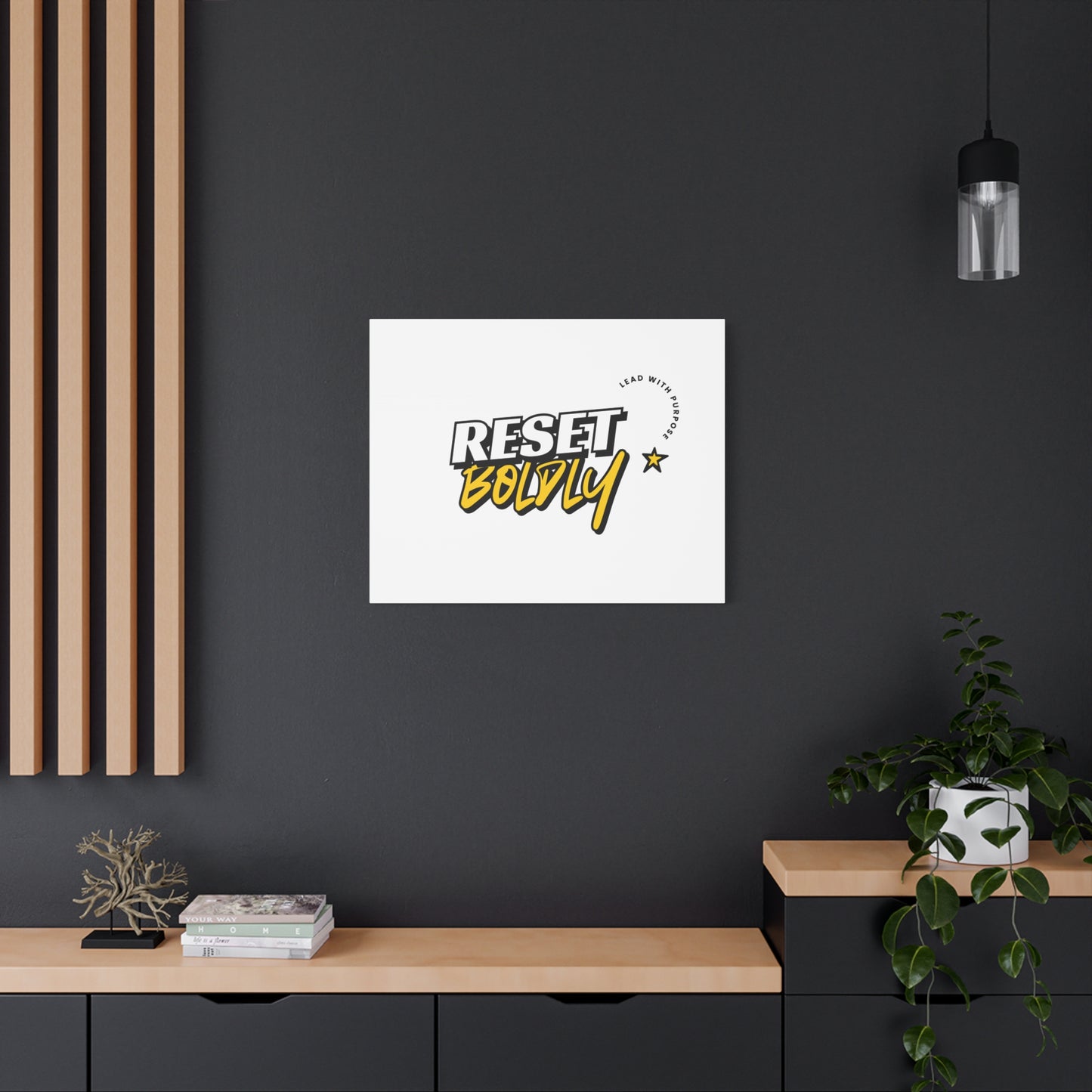 34Resets™ "Reset Boldly. Lead with Purpose." White Matte Canvas – Transform Your Space with Inspiration