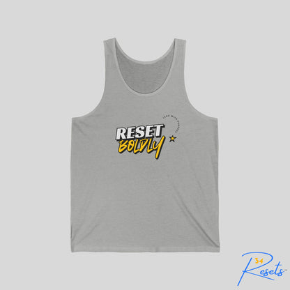 34Resets™ "Reset Boldly. Lead with Purpose." Unisex Tank Top – Motivation in Every Move