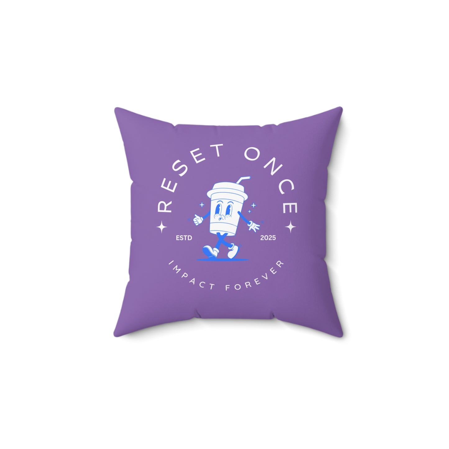 Reset Once, Impact Forever. Light Purple Statement Pillow – Inspirational Home Decor for Resilience & Transformation