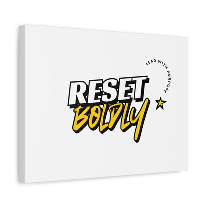 34Resets™ "Reset Boldly. Lead with Purpose." White Matte Canvas – Transform Your Space with Inspiration