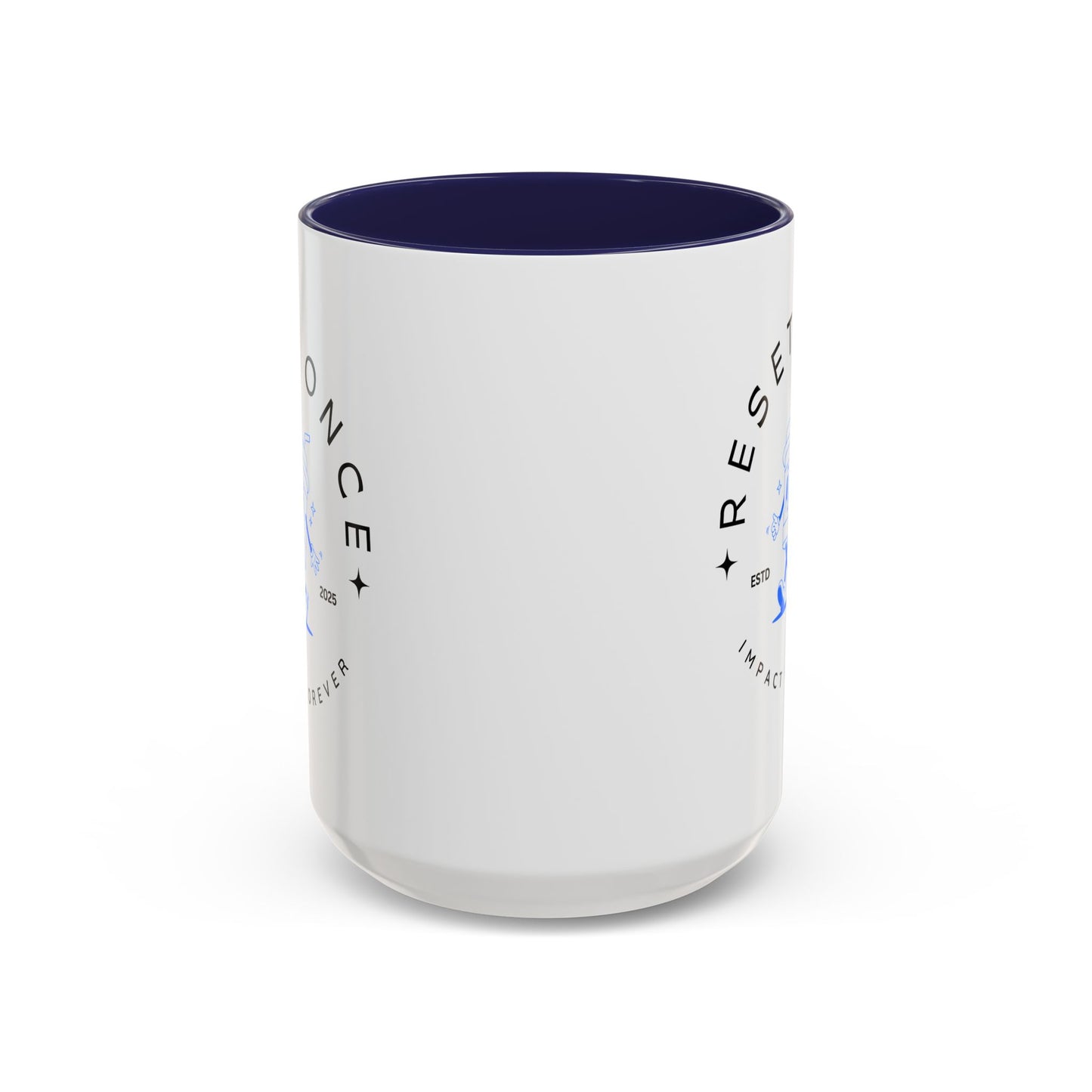 34Resets™ "Reset Once, Impact Forever – EST 2025" Accented Ceramic Mug – Bold Motivational Drinkware