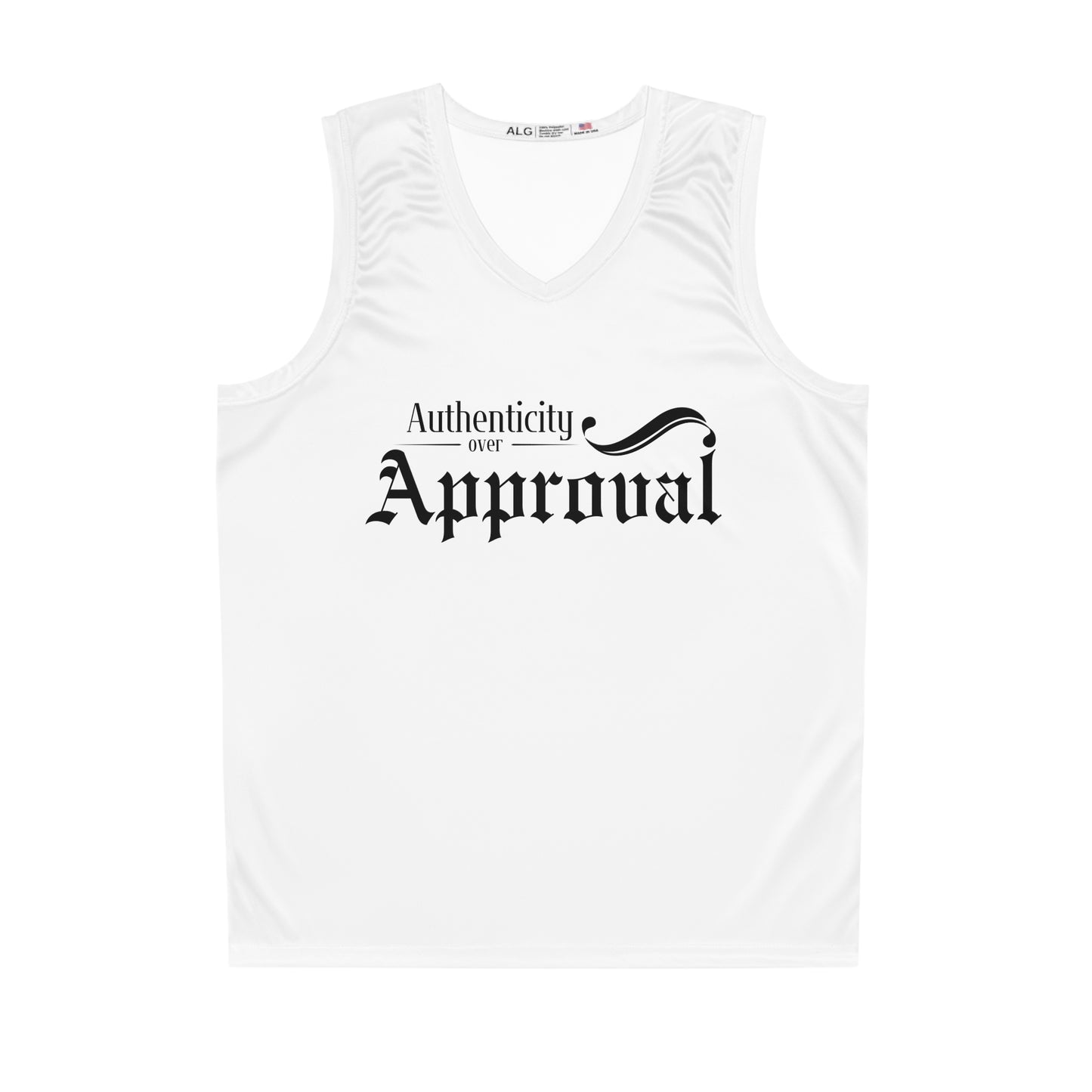 34Resets™ "Authenticity Over Approval" Basketball Jersey – Bold Motivation On and Off the Court