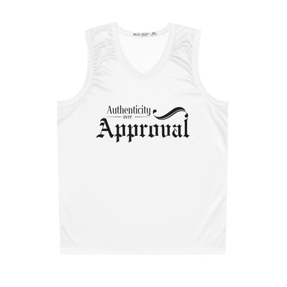 34Resets™ "Authenticity Over Approval" Basketball Jersey – Bold Motivation On and Off the Court