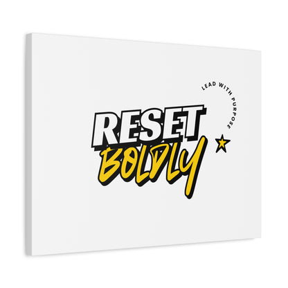 34Resets™ "Reset Boldly. Lead with Purpose." White Matte Canvas – Transform Your Space with Inspiration