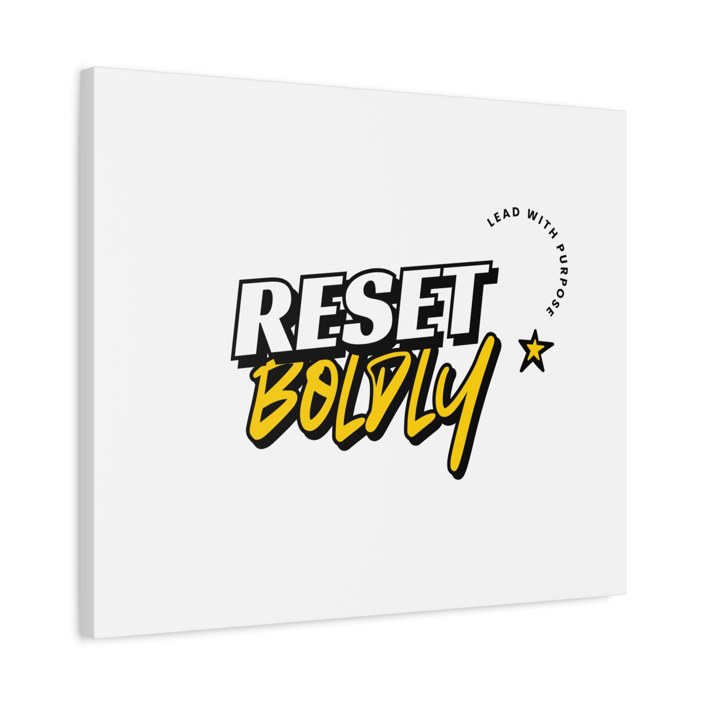 34Resets™ "Reset Boldly. Lead with Purpose." White Matte Canvas – Transform Your Space with Inspiration