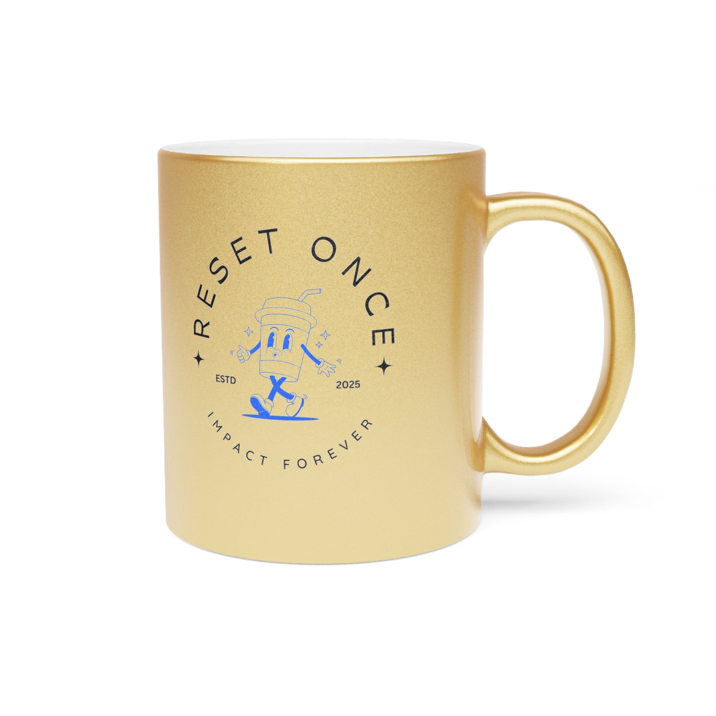 34Resets™ Metallic Mug – "Reset Once, Impact Forever" – Sleek & Motivational Drinkware