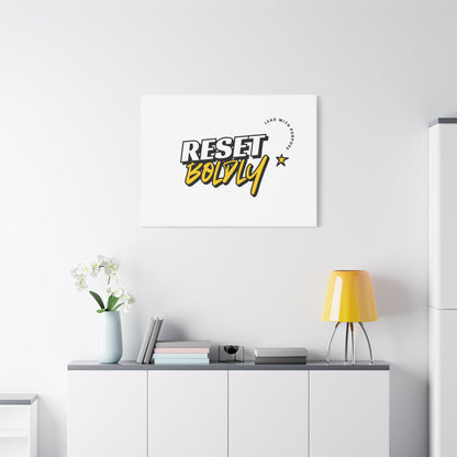 34Resets™ "Reset Boldly. Lead with Purpose." White Matte Canvas – Transform Your Space with Inspiration