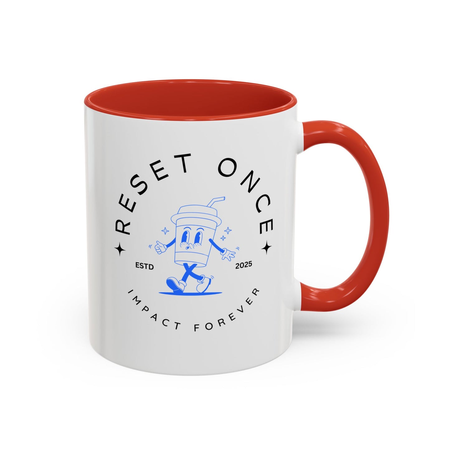 34Resets™ "Reset Once, Impact Forever – EST 2025" Accented Ceramic Mug – Bold Motivational Drinkware