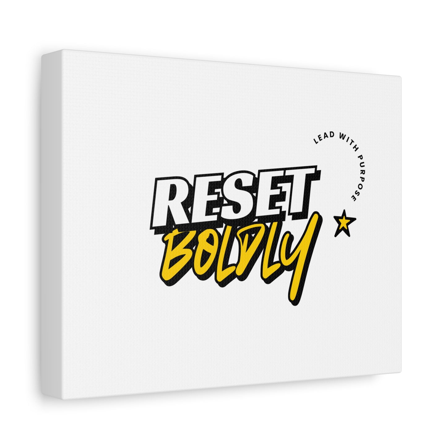 34Resets™ "Reset Boldly. Lead with Purpose." White Matte Canvas – Transform Your Space with Inspiration