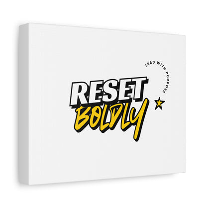 34Resets™ "Reset Boldly. Lead with Purpose." White Matte Canvas – Transform Your Space with Inspiration