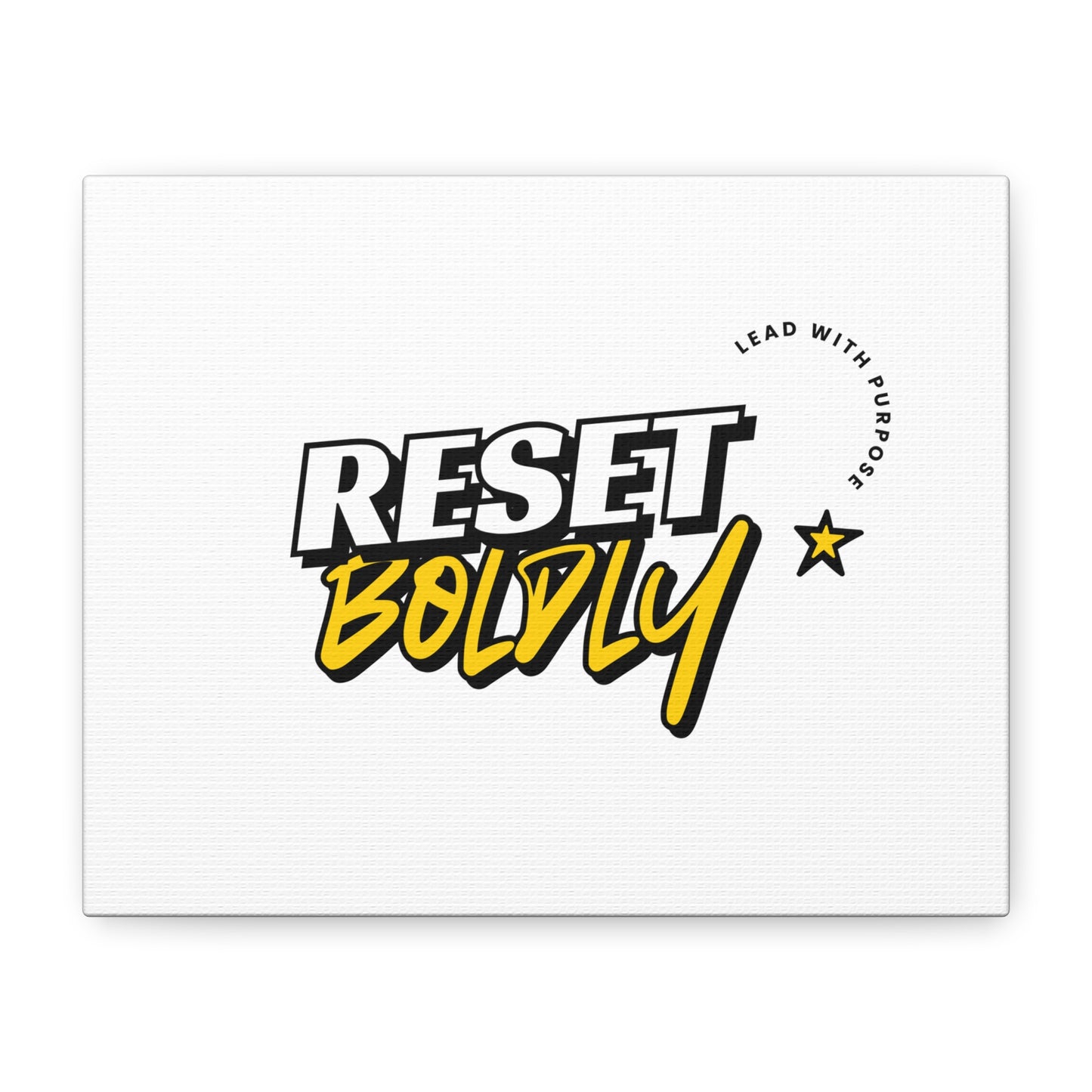 34Resets™ "Reset Boldly. Lead with Purpose." White Matte Canvas – Transform Your Space with Inspiration