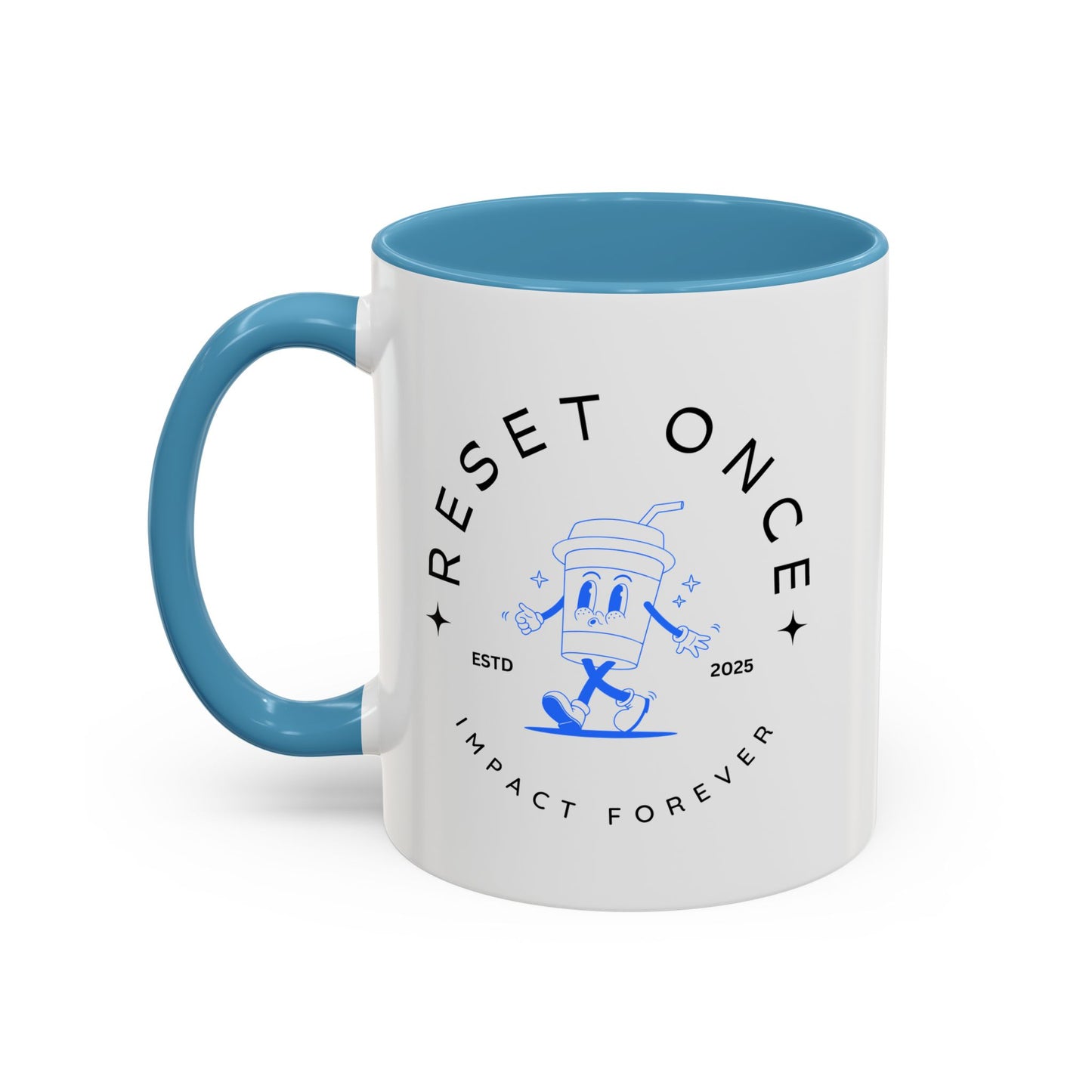 34Resets™ "Reset Once, Impact Forever – EST 2025" Accented Ceramic Mug – Bold Motivational Drinkware