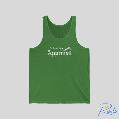 34Resets™ "Authenticity Over Approval" Unisex Tank Top – Lead with Confidence