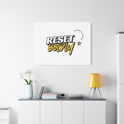 34Resets™ "Reset Boldly. Lead with Purpose." White Matte Canvas – Transform Your Space with Inspiration