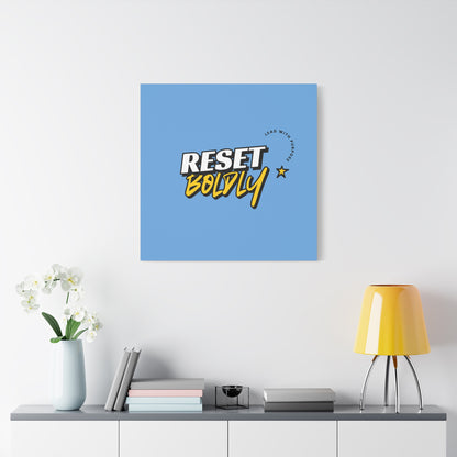 34Resets™ "Reset Boldly. Lead with Purpose." Light Blue Matte Canvas – Transform Your Space with Inspiration