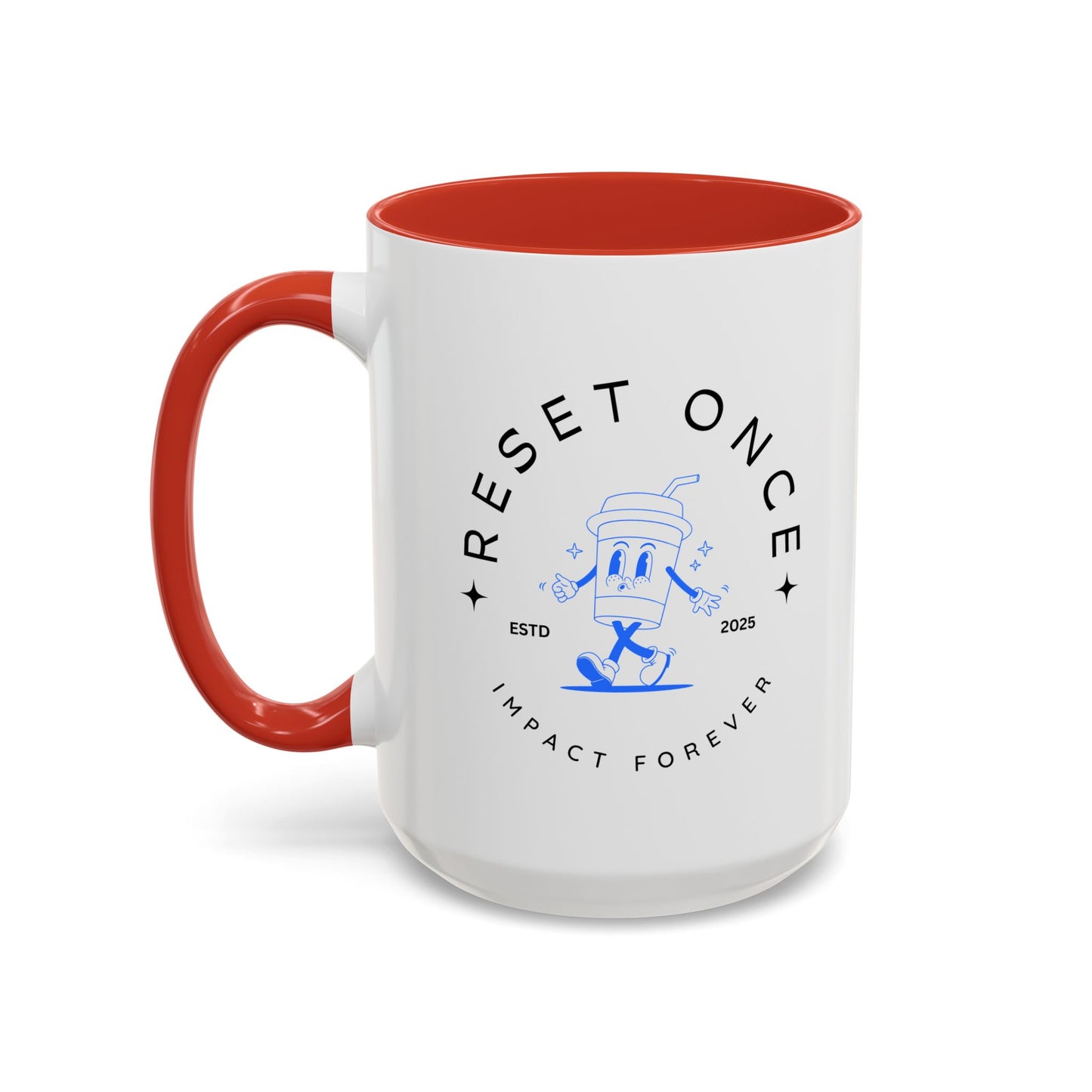 34Resets™ "Reset Once, Impact Forever – EST 2025" Accented Ceramic Mug – Bold Motivational Drinkware