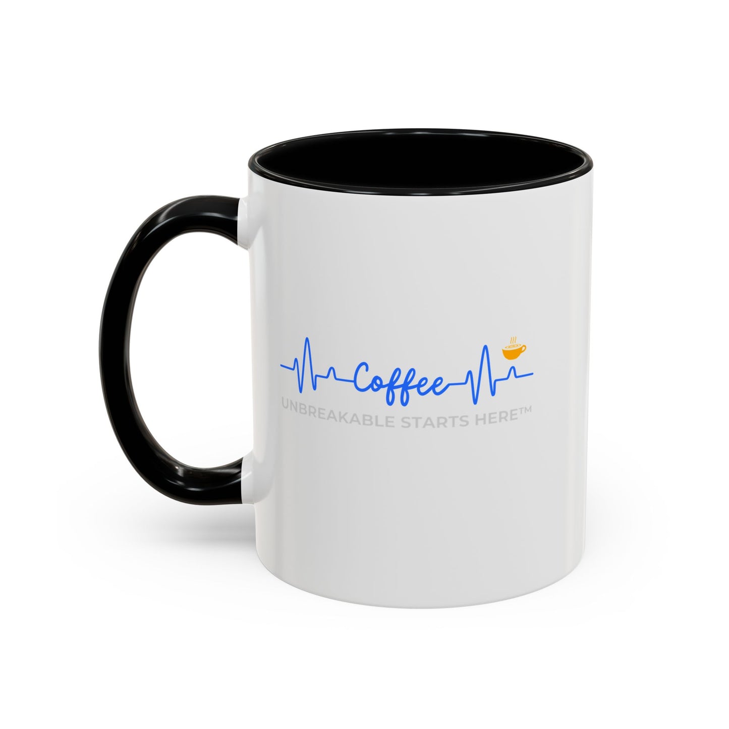 Coffee UNBREAKABLE STARTS HERE™ Accented Ceramic Mug (11, 15oz)  || 34Resets™