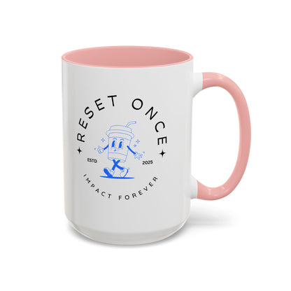 34Resets™ "Reset Once, Impact Forever – EST 2025" Accented Ceramic Mug – Bold Motivational Drinkware