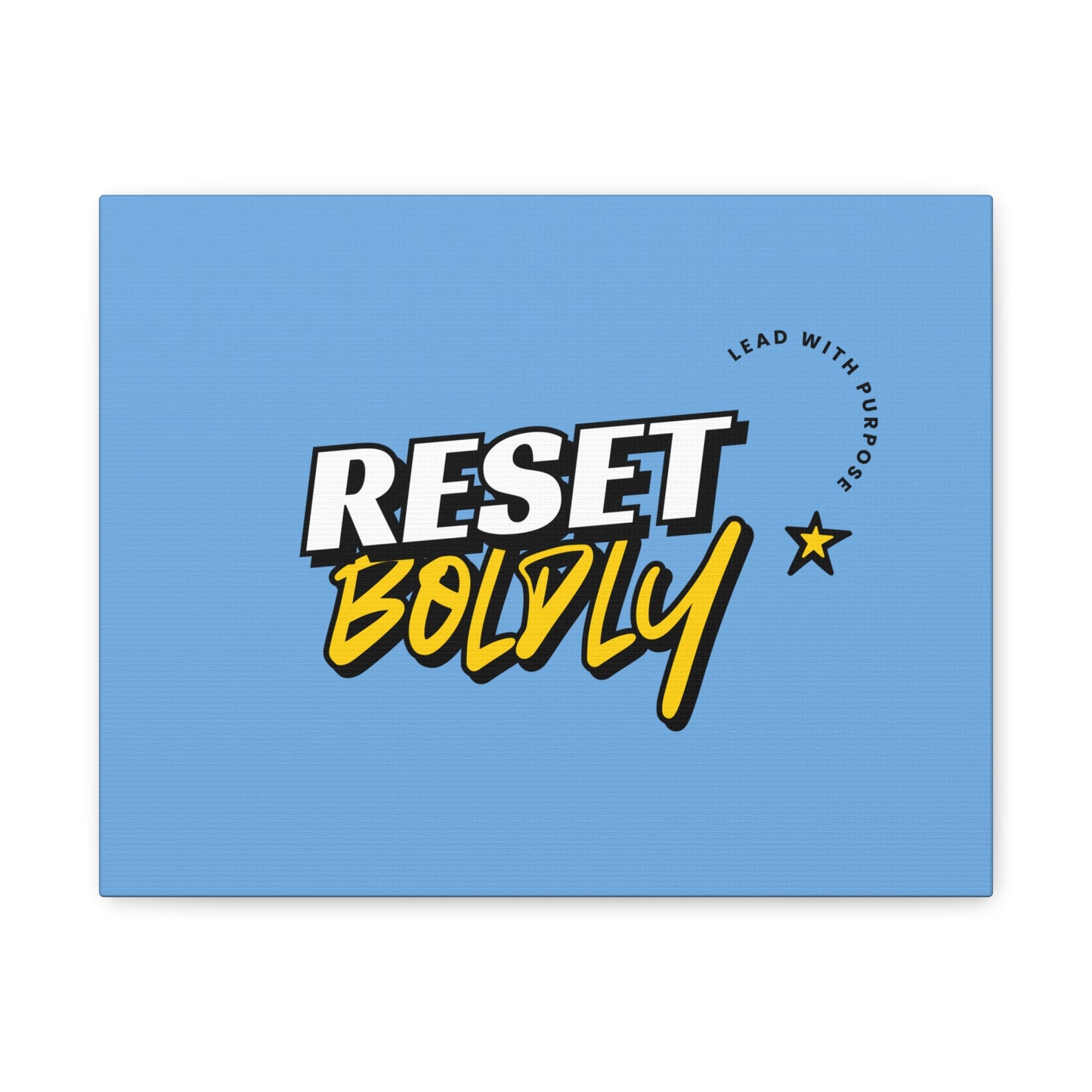 34Resets™ "Reset Boldly. Lead with Purpose." Light Blue Matte Canvas – Transform Your Space with Inspiration