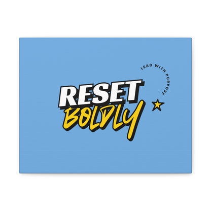 34Resets™ "Reset Boldly. Lead with Purpose." Light Blue Matte Canvas – Transform Your Space with Inspiration