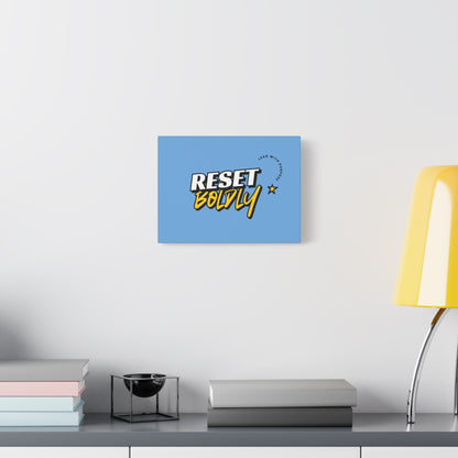 34Resets™ "Reset Boldly. Lead with Purpose." Light Blue Matte Canvas – Transform Your Space with Inspiration