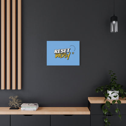 34Resets™ "Reset Boldly. Lead with Purpose." Light Blue Matte Canvas – Transform Your Space with Inspiration