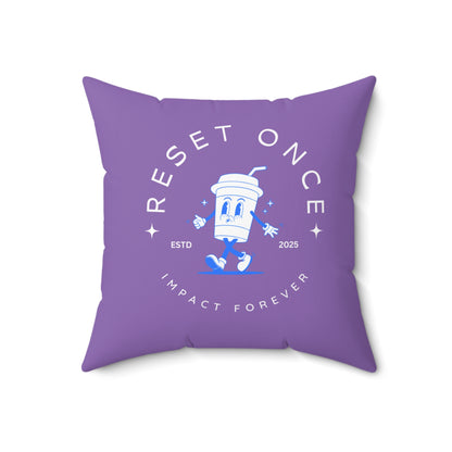 Reset Once, Impact Forever. Light Purple Statement Pillow – Inspirational Home Decor for Resilience & Transformation