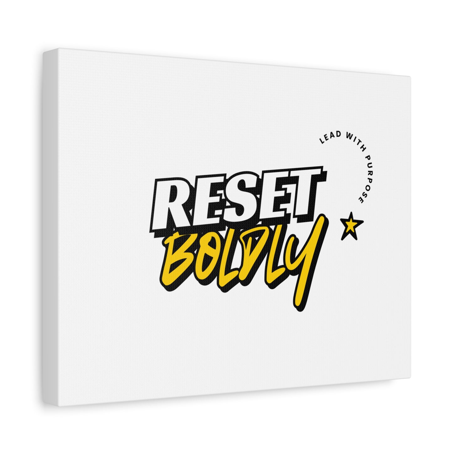 34Resets™ "Reset Boldly. Lead with Purpose." White Matte Canvas – Transform Your Space with Inspiration