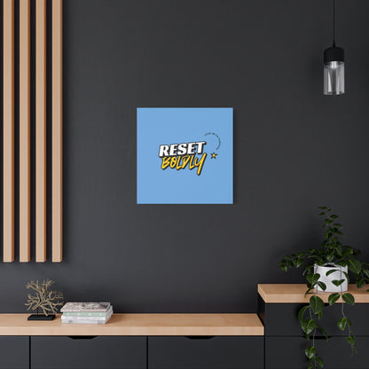 34Resets™ "Reset Boldly. Lead with Purpose." Light Blue Matte Canvas – Transform Your Space with Inspiration