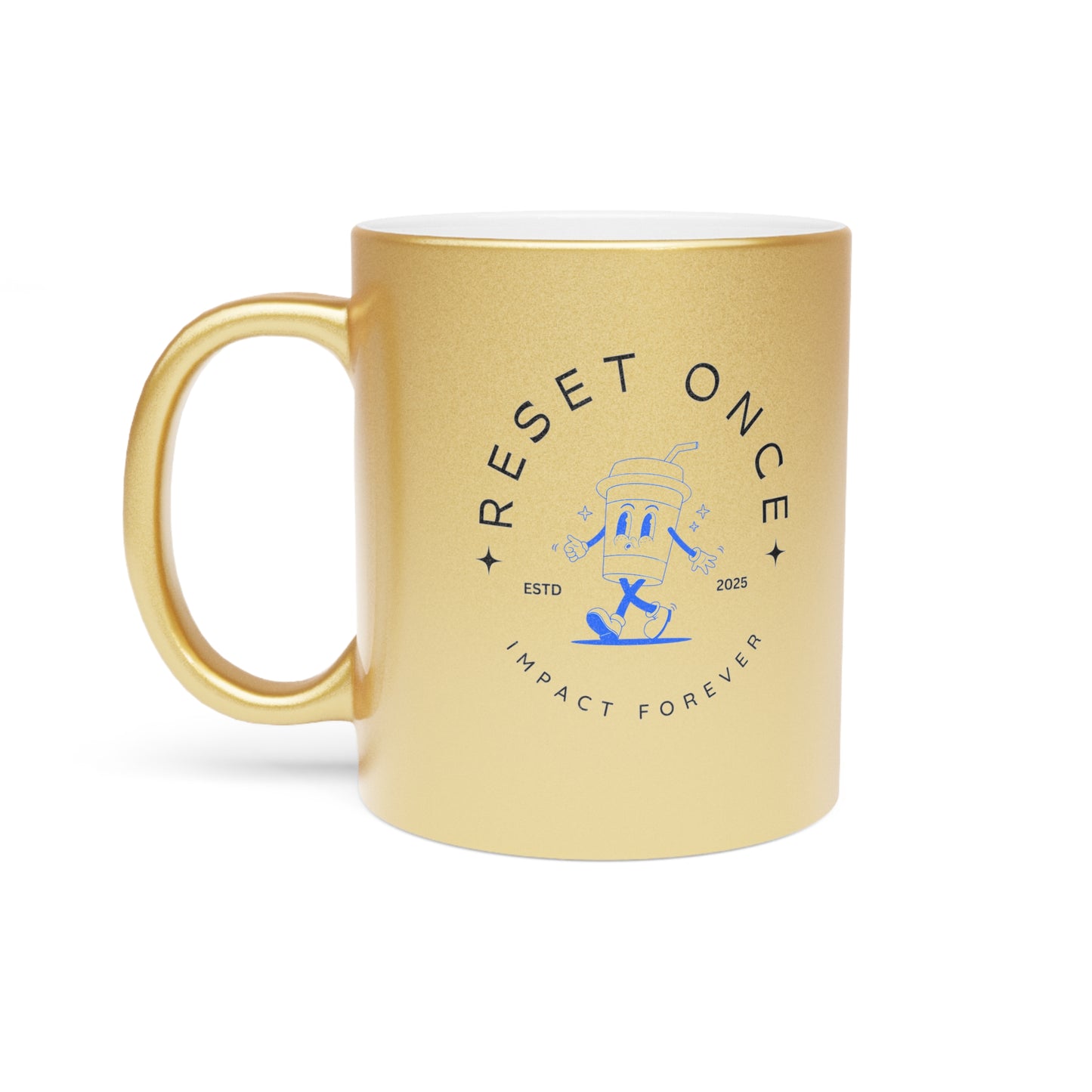 34Resets™ Metallic Mug – "Reset Once, Impact Forever" – Sleek & Motivational Drinkware