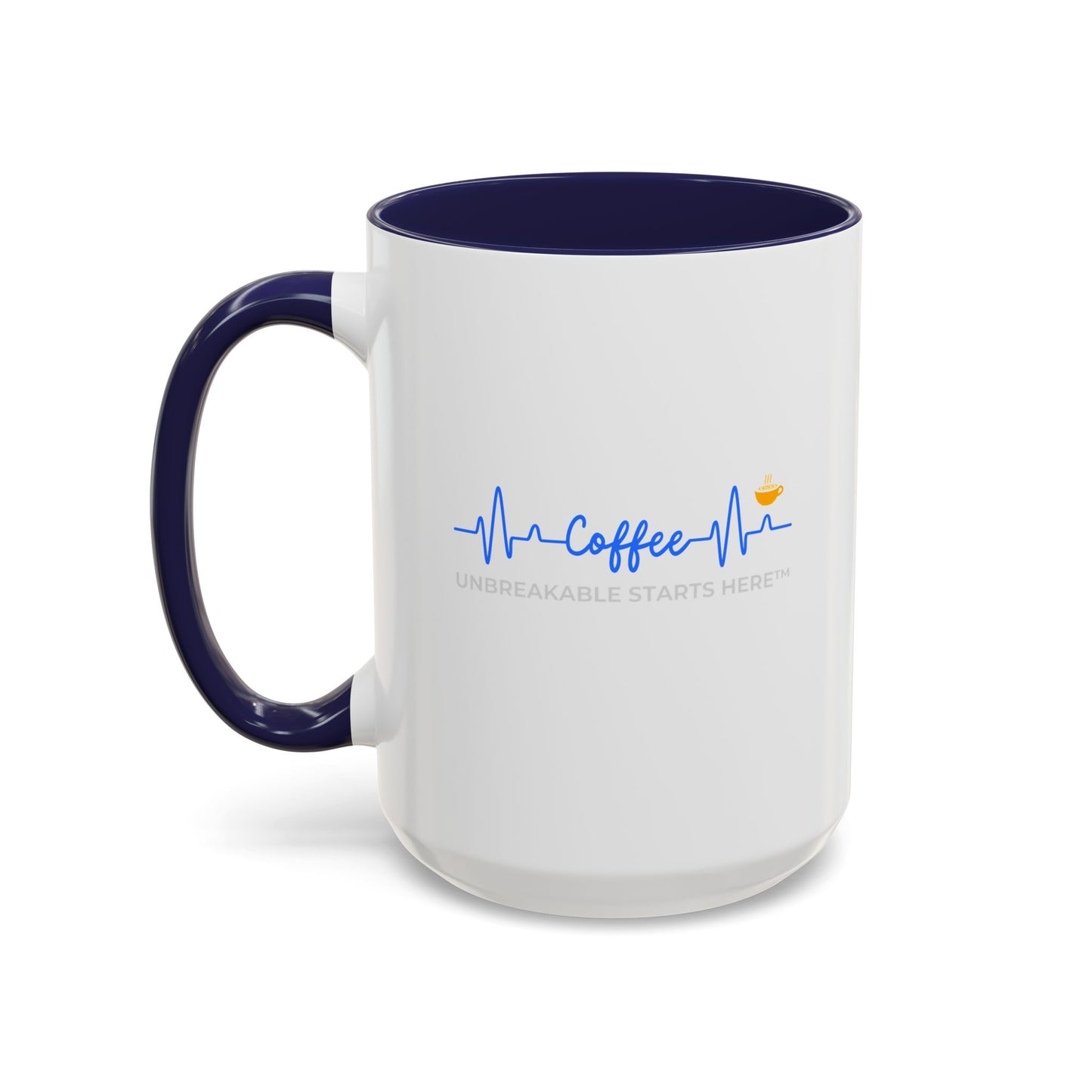 Coffee UNBREAKABLE STARTS HERE™ Accented Ceramic Mug (11, 15oz)  || 34Resets™