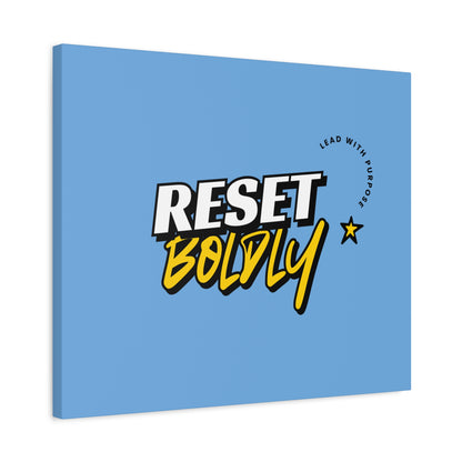 34Resets™ "Reset Boldly. Lead with Purpose." Light Blue Matte Canvas – Transform Your Space with Inspiration