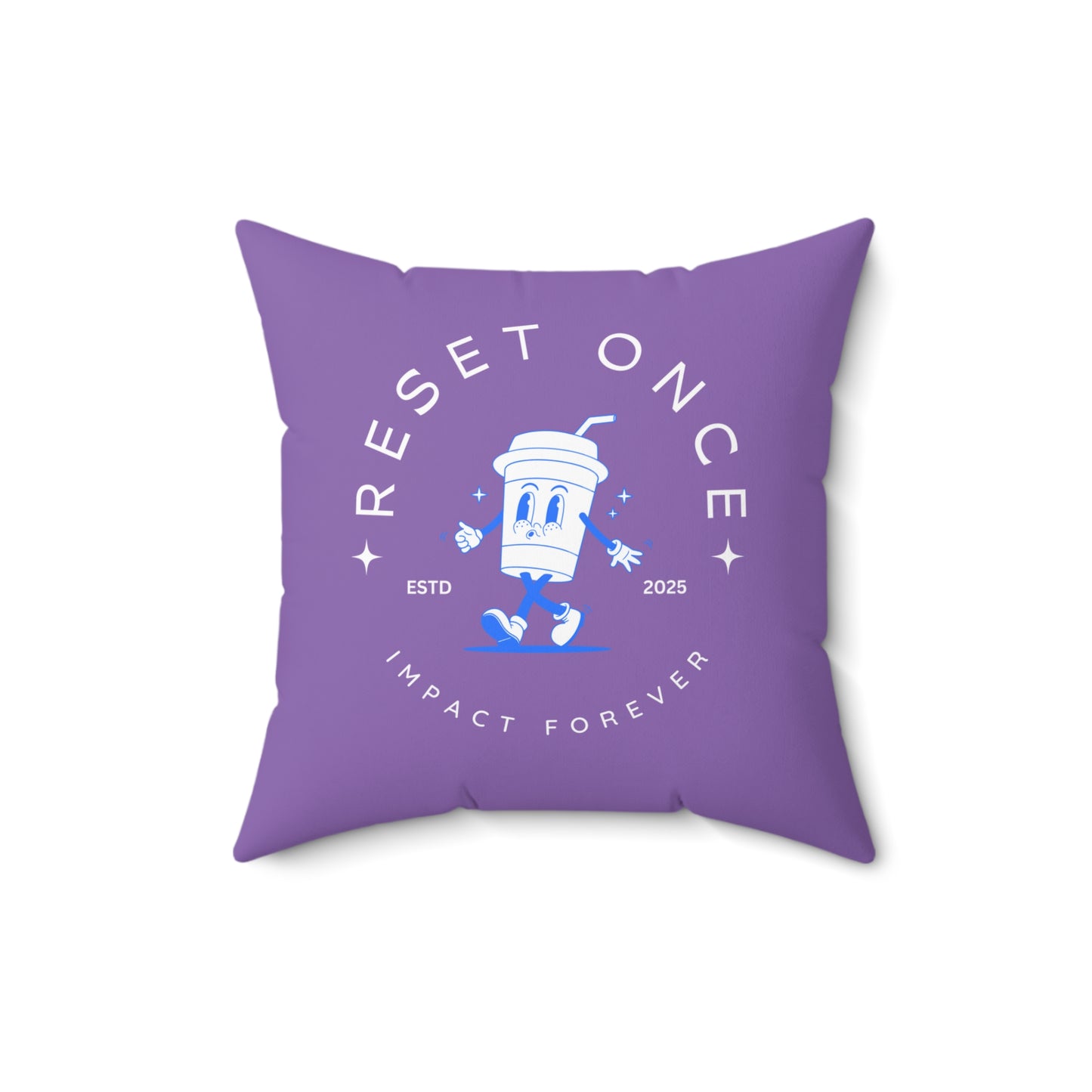 Reset Once, Impact Forever. Light Purple Statement Pillow – Inspirational Home Decor for Resilience & Transformation