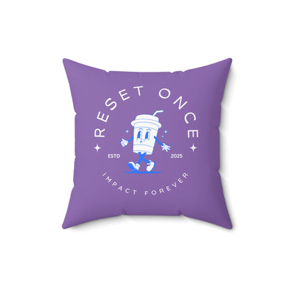 Reset Once, Impact Forever. Light Purple Statement Pillow – Inspirational Home Decor for Resilience & Transformation