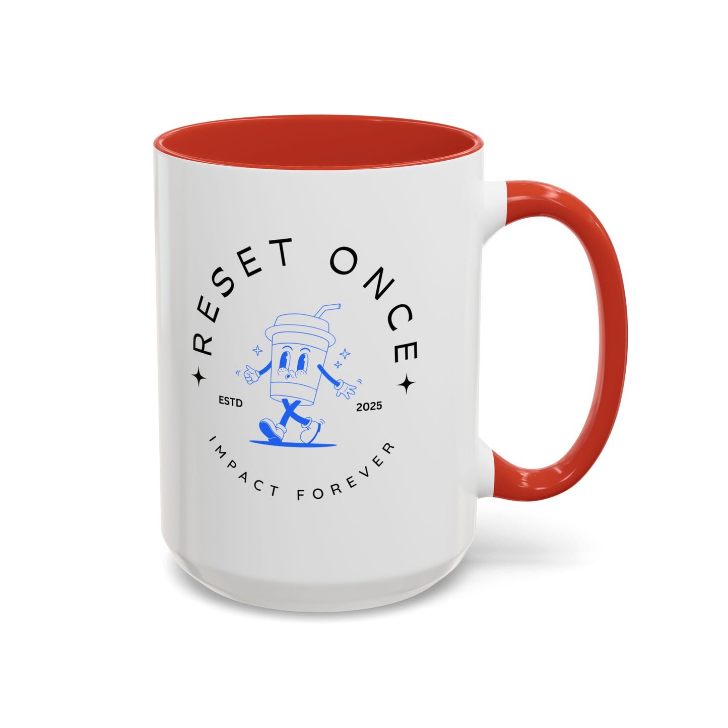 34Resets™ "Reset Once, Impact Forever – EST 2025" Accented Ceramic Mug – Bold Motivational Drinkware